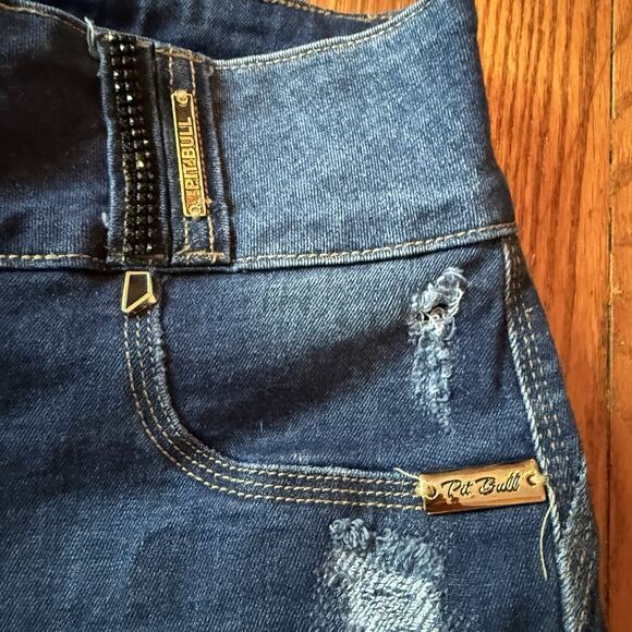 Pit Bull Jeans Distressed Skinny Embellished Brazilian REF# 24079 Size 8 30x28 - Picture 4 of 13